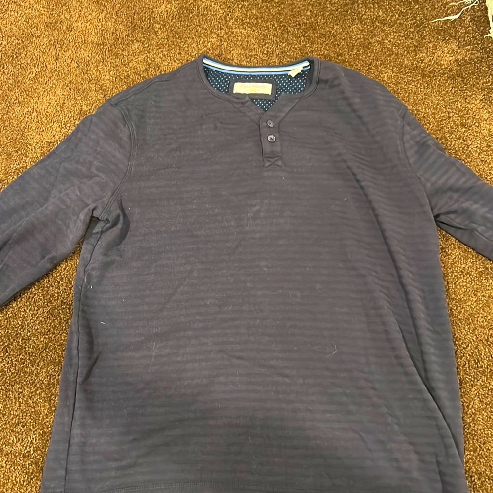 English Laundry Navy Striped Long Sleeve Shirt